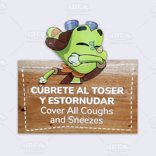 Letrero en Madera Grabada e Impresión.